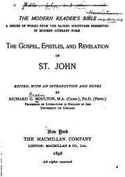 Cover of: The Gospel, Epistles, and Revelation of St. John