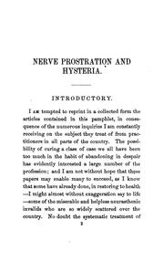The Systematic treatment of nerve prostration and hysteria by William Smoult Playfair