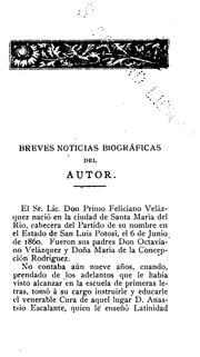 Cover of: Obras del Lic. D. Primo F. Velazquez