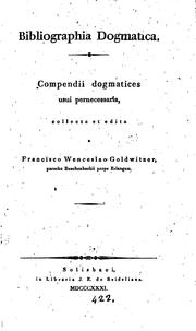 Cover of: Bibliographia dogmatica by 