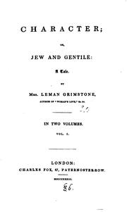 Cover of: Character, or, Jew and Gentile