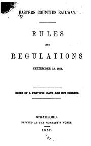 Cover of: Rules and Regulations, September 12, 1854