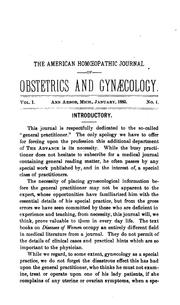 American Homoeopathic Journal of Gynaecology and Obstetrics by No name