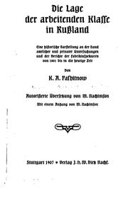 Cover of: Die Lage der arbeitenden Klasse in Russland: Eine historische Darstellung an der Hand amtlicher ... by 