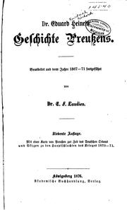 Cover of: Dr. Eduard Heinels Geschichte Preussens by 