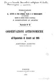 Cover of: Osservazioni e memorie