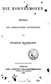 Cover of: Die Korndämonen