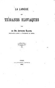 La langue des Tziganes slovaques by Anton Kalina