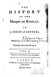 Cover of: The History of the Marquis de Roselle: In a Series of Letters