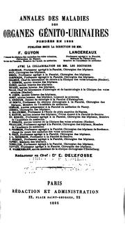 Cover of: Annales des maladies des organes génito-urinaires by 