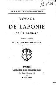 Cover of: Voyage de Laponie