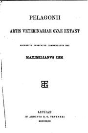 Cover of: Artis veterinariae quae extant recensuit