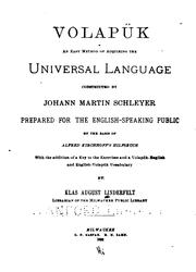 Cover of: Volapük: An Easy Method of Acquiring the Universal Language Constructed by Johann Martin ...