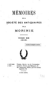 Cover of: Mémoires de la Société des antiquaires de la Morinie