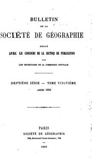Cover of: Bulletin de la Société de géographie by 