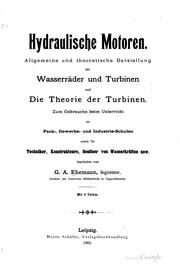 Hydraulische Motoren: Allgemeine und theoretische Darstellung der ... by G. A. Ehemann