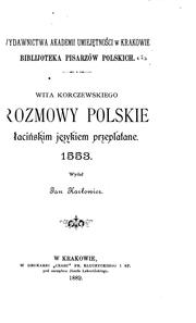 Rozmowy polskie lacińskim jȩzykim przeplatane by Wit Korczweski