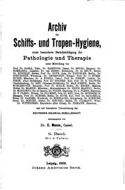 Cover of: Archiv für Schiffs- und Tropen-hygiene by 