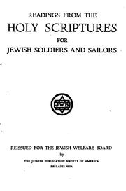 Cover of: Readings from the Holy Scriptures for Jewish Soldiers & Sailors