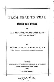 Cover of: From year to year, poems and hymns by 