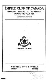 Cover of: Empire Club Speeches