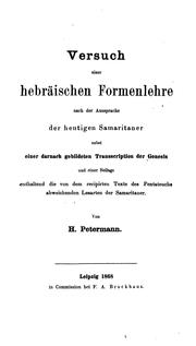 Cover of: Versuch einer hebraischen Formenlehre nach der Aussprache