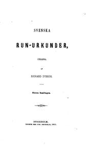 Cover of: Svenska run-urkunder by 