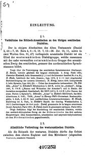 Cover of: Abriss des biblischen Aramäisch: Grammatik, nach Handschriften berichtigte Texte, Wörterbuch