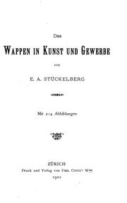 Cover of: Das Wappen in Kunst und Gewerbe