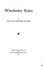 Cover of: Winchester Notes by 