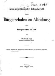 Cover of: Geschichte der Bürgerschulen der Stadt Altenburg im neunzehnten Jahrhundert