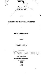 Cover of: Journal of the Academy of Natural Sciences of Philadelphia