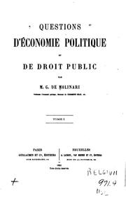 Cover of: Questions d'economie politique et de droit public