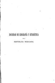 Cover of: Boletín de la Sociedad de Geografía y Estadística de la República Mexicana