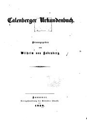 Cover of: Calenberger Urkundenbuch by 