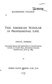 Cover of: The American Scholar in Professional Life | 