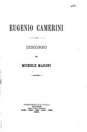 Cover of: Eugenio Camerini: discorso