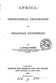 Cover of: Africa: Geographical Exploration and Christian Enterprise | 
