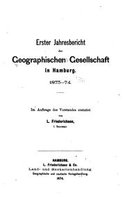 Jahresbericht der geographischen Gesellschaft in Hamburg by Geographische Gesellschaft in Hamburg