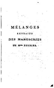 Mélanges extraits des manuscrits by tome troisieme