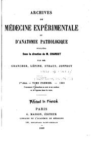 Cover of: Archives de médecine expérimentale et d'anatomie pathologique by 