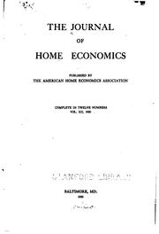 Cover of: The Journal of Home Economics