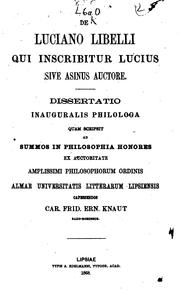 De Luciano libelli qui inscribitur Lucius sive Asinus auctore...
