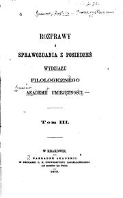 Cover of: Rozprawy Wydziału Filologicznego