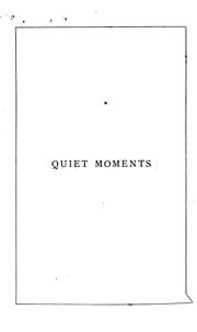 Cover of: Quiet moments, a four weeks