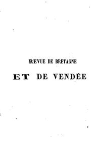 Cover of: Revue de Bretagne et de Vendée by 