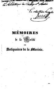 Cover of: Mémoires de la Société des antiquaires de la Morinie