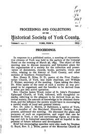 Cover of: Proceedings and Collections of the Historical Society of York County