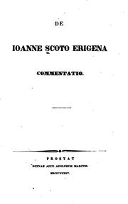 De Ioanne Scoto Erigena commentatio by No name