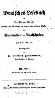 Cover of: Deutsches Lesebuch in Poesie und Prosa, zunächst zum Gebrauche der unteren und mittleren Klassen ...